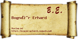 Bognár Erhard névjegykártya