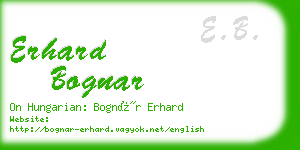 erhard bognar business card